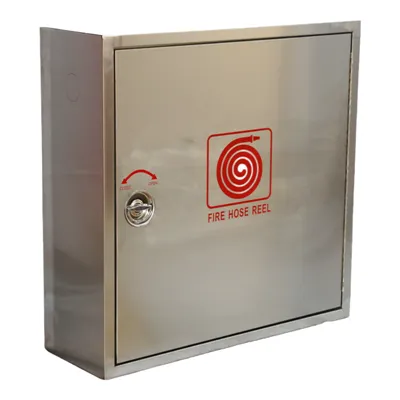 Armoire à enrouleur de tuyau d'incendie en acier inoxydable